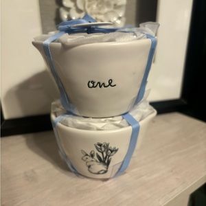 NEW Rae Dunn 2024Black & White Bunny Sketch Easter Measuring Cups NWT